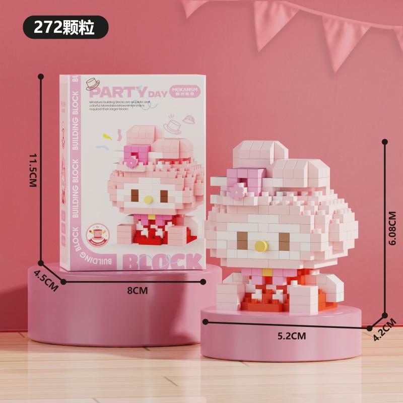 Miniso Sanrio Игрушки Строительные Блоки Микро Алмазные Кубики Disney Hello Kitty Kuromi Панда Монтессори Блоки Для Детей Подарки