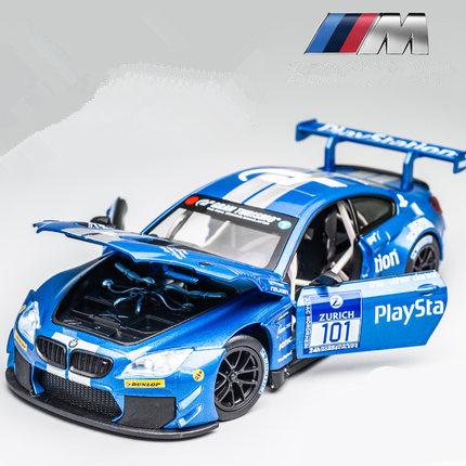 1:24 BMW M4 GT3 Alloy Sports Car Model Diecasts Metal Racing Car Vehicles Model Simulation Sound Light Collection Kids Toys Gift