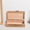 1Pc Retro Jewelry Box Organizer Desktop Natural Wood Clamshell Storage Case
