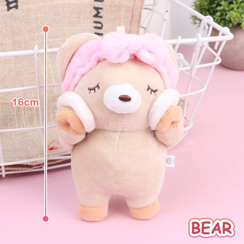 Bath Rabbit Piggy Bear Soft Plush Stuffed Doll Toy Keychain Bag Pendant Kid Gift