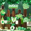 St. Patrick's Day Wooden Pendant Clover Dwarf Truck LUCKY Hanging Decorative Crafts