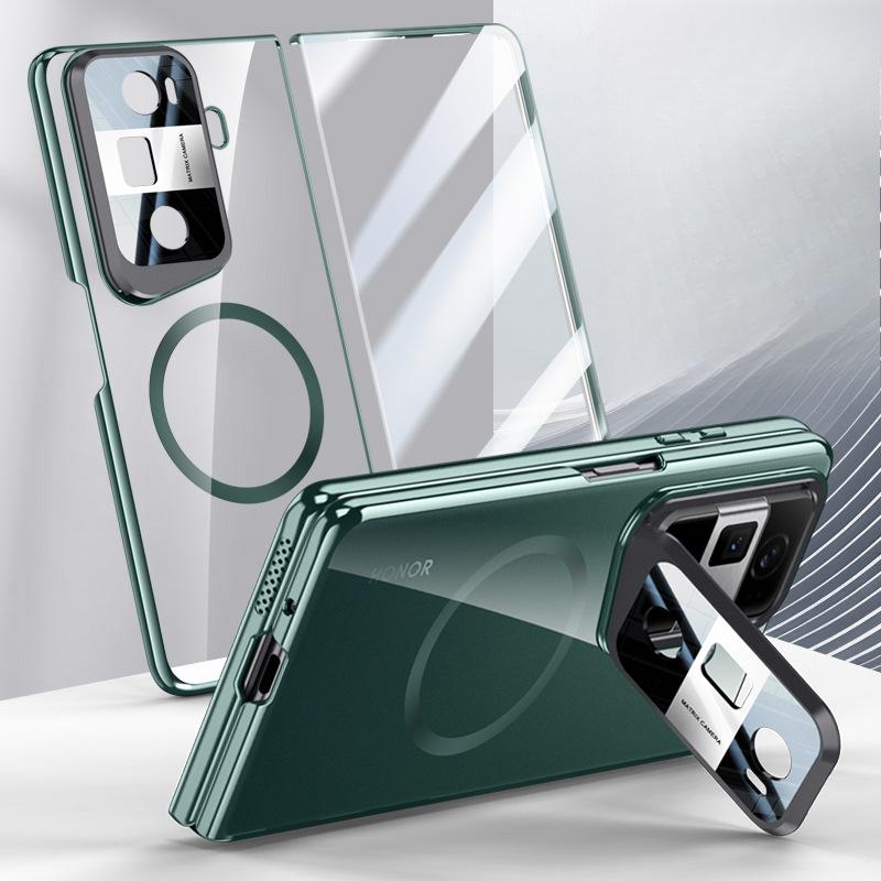 Подходит для Honor Magicvs3 Чехол для мобильного телефона Пленка Интегрированный Простой Всевключающий Противоударный Кронштейн Магнитная Адсорбция Прозрачный Гальванизированный Чехол