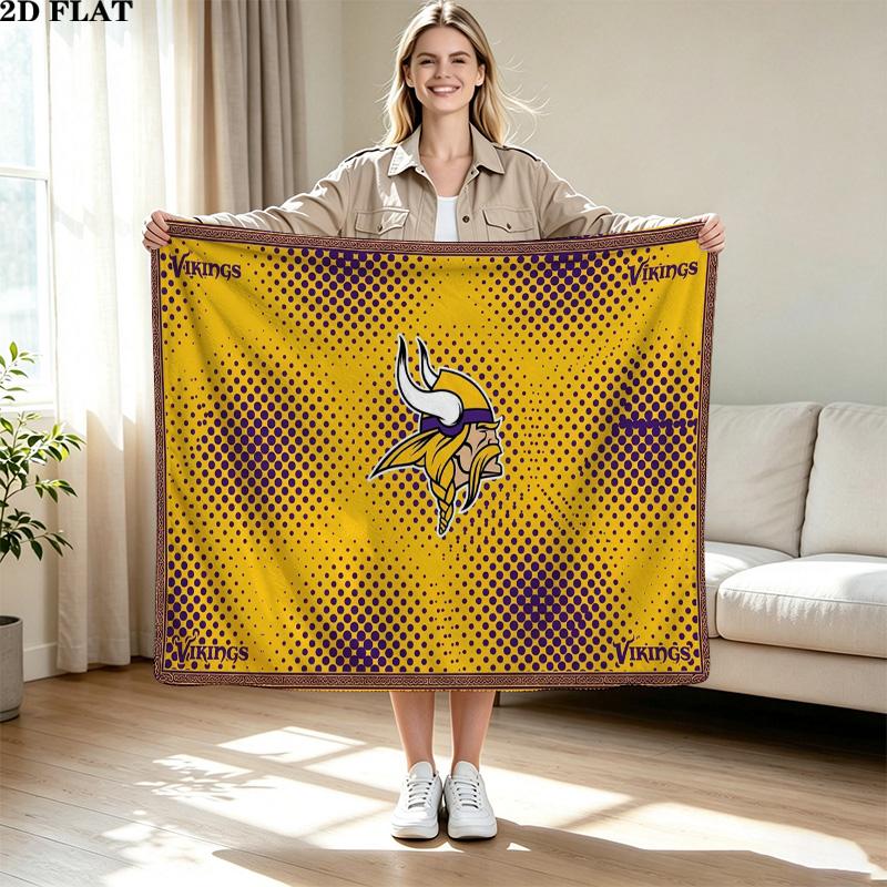 Minnesota Vikings Print Flannel Blanket High Quality Warm Comfortable Cover for All Seasons Perfect for Gifts Home Decor