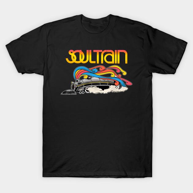 Мужская черная футболка с принтом Супербольшая футболка Винтажная 70-х Soul Train Принт на хлопковой футболке с использованием трансферной бумаги без обрезки