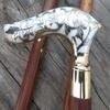 Victorian Design Round Handle Wooden Walking Stick Cane Vintage Men's Gift
