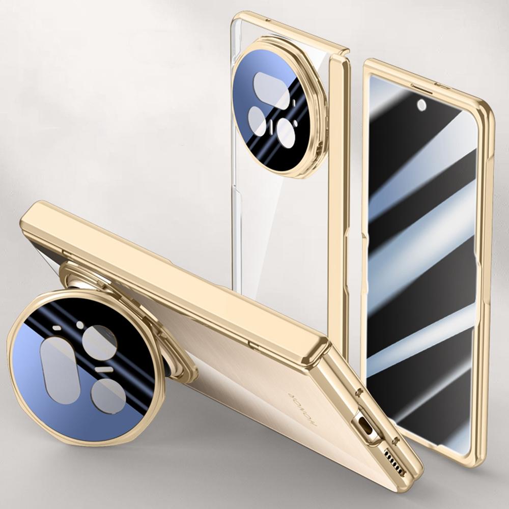 Для Honor Magic V5 5G Чехол PC+Акриловая накладка на телефон с защитной пленкой для экрана от подглядывания, подставка для объектива