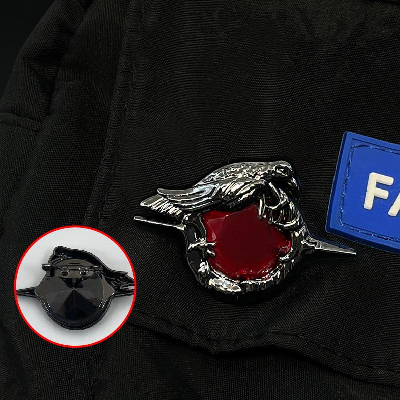 Love And Deepspace Sylus Brooch Cosplay Black Crow Badge Alloy Corsage Pin Clothes Backpack Decoration