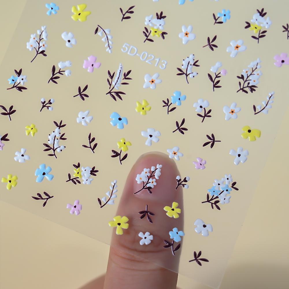 5D изысканная наклейка для ногтей с ромашками, цветная цветочная наклейка для ногтей, самоклеящаяся роскошная наклейка для дизайна ногтей с ромашками