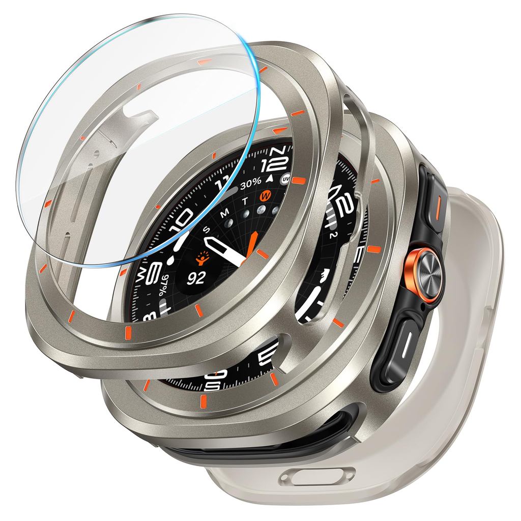 Metal Case+Tempered Glass Film for Samsung Galaxy Watch Ultra 2025 47mm Hard Protective Cover for Galaxy Watch Ultra Accessories