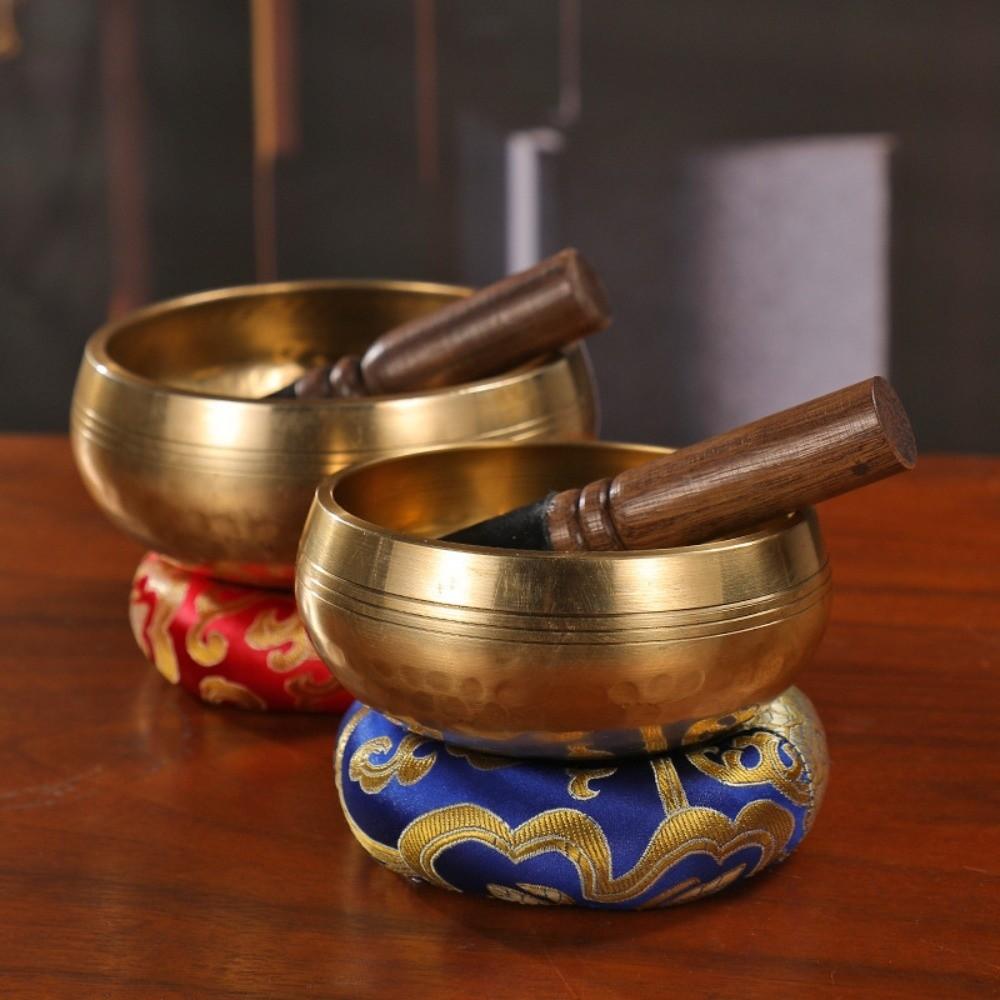 Soft Cushion Nepalese Singing Bowl Stress Relief Home Decor Sound Bowl Therapeutic Use Bottom Engraved Mindfulness Bowl