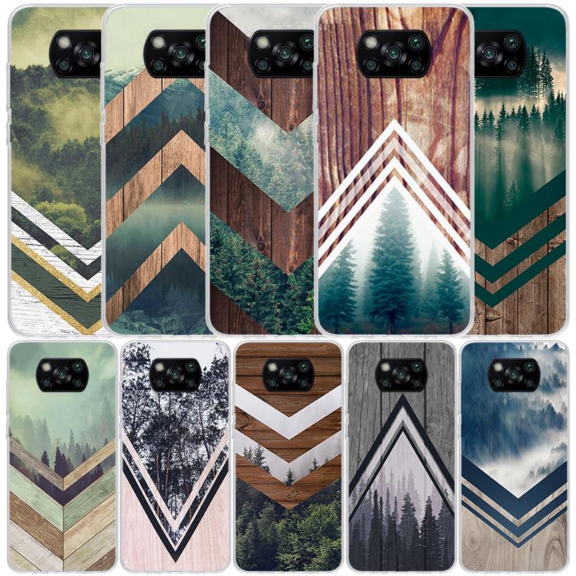Forest Geometry Wood Nature Phone Case For Xiaomi Poco F7 Ultra X5 X6 X7 Pro M7 Redmi 15C 15 13C 13 12C 12 10C 10 10A 9 9C 9A 9T