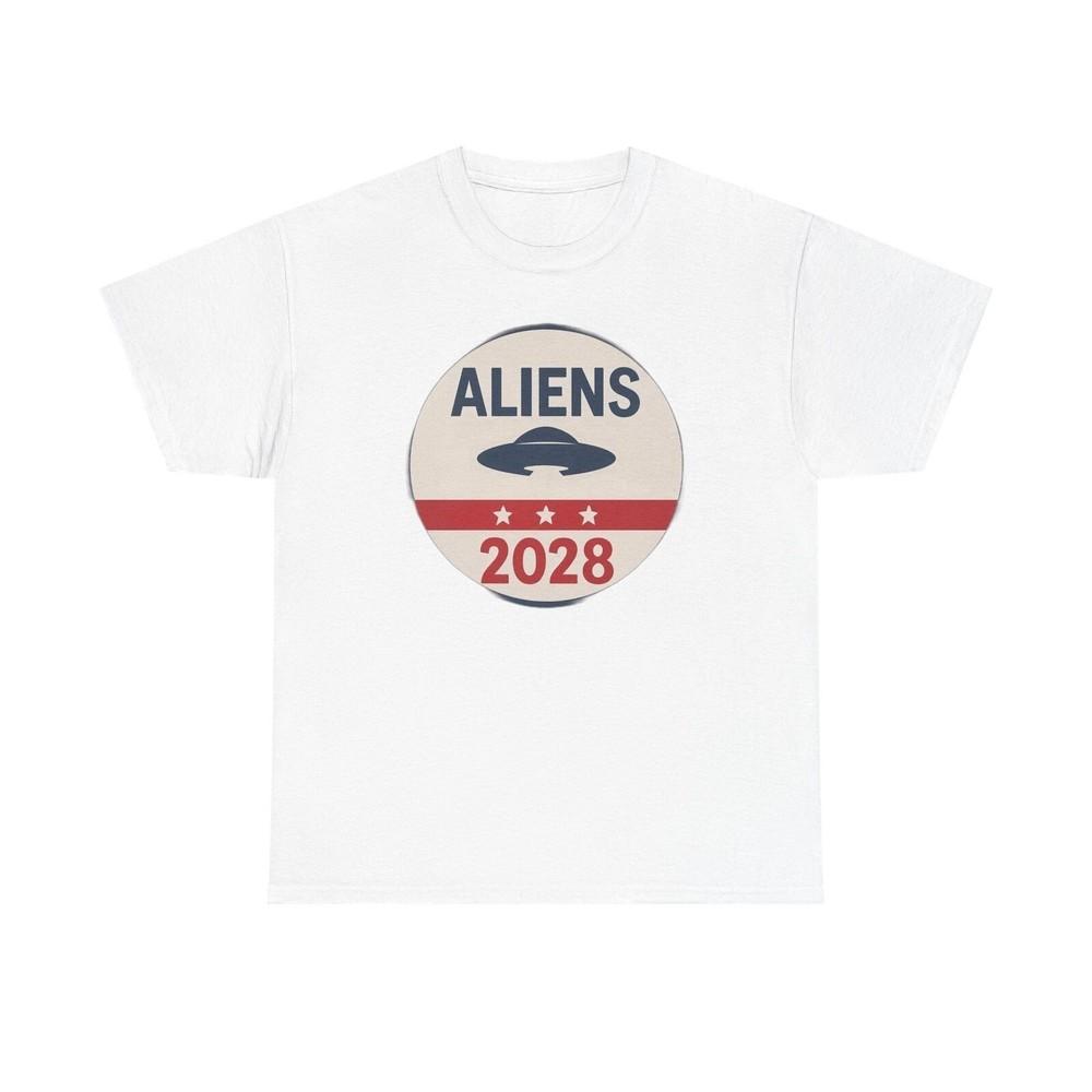 Aliens 2028 Unisex Heavy Cotton Tee, Funny Graphic Tee, UFO T-Shirt, Meme Shirt Unisex T-Shirt