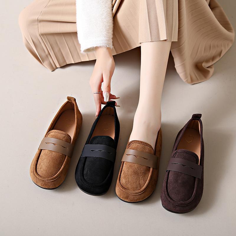 Большой размер 2025 весна новая мягкая подошва мягкая поверхность матовые модные туфли-бини одна педаль плоская подошва одинарные туфли туфли для мамы