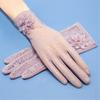 Women Non-Slip Riding and Driving Flowers Mittens Lace Gloves Sunscreen Gloves Ice Silk