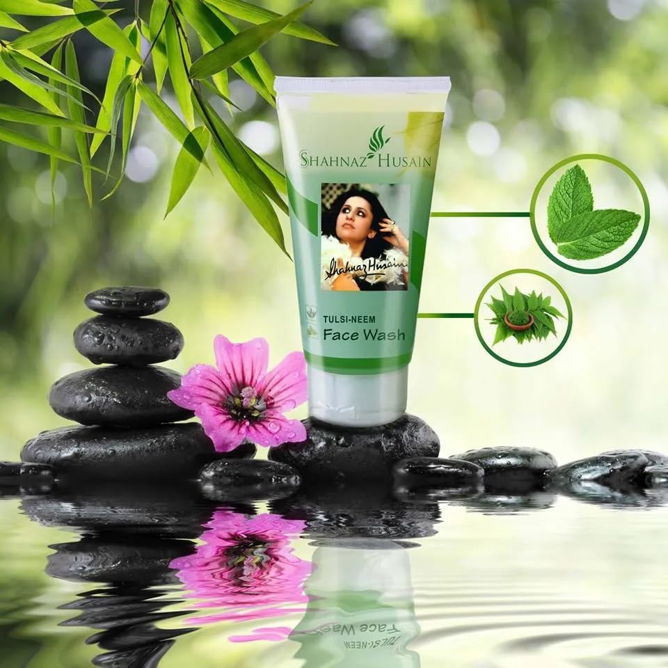 Shahnaz Husain Tulsi Neem Ayurvedic Face Wash with Herbal Cleansing Formula for Soft Fresh Glowing Skin 150g Care
