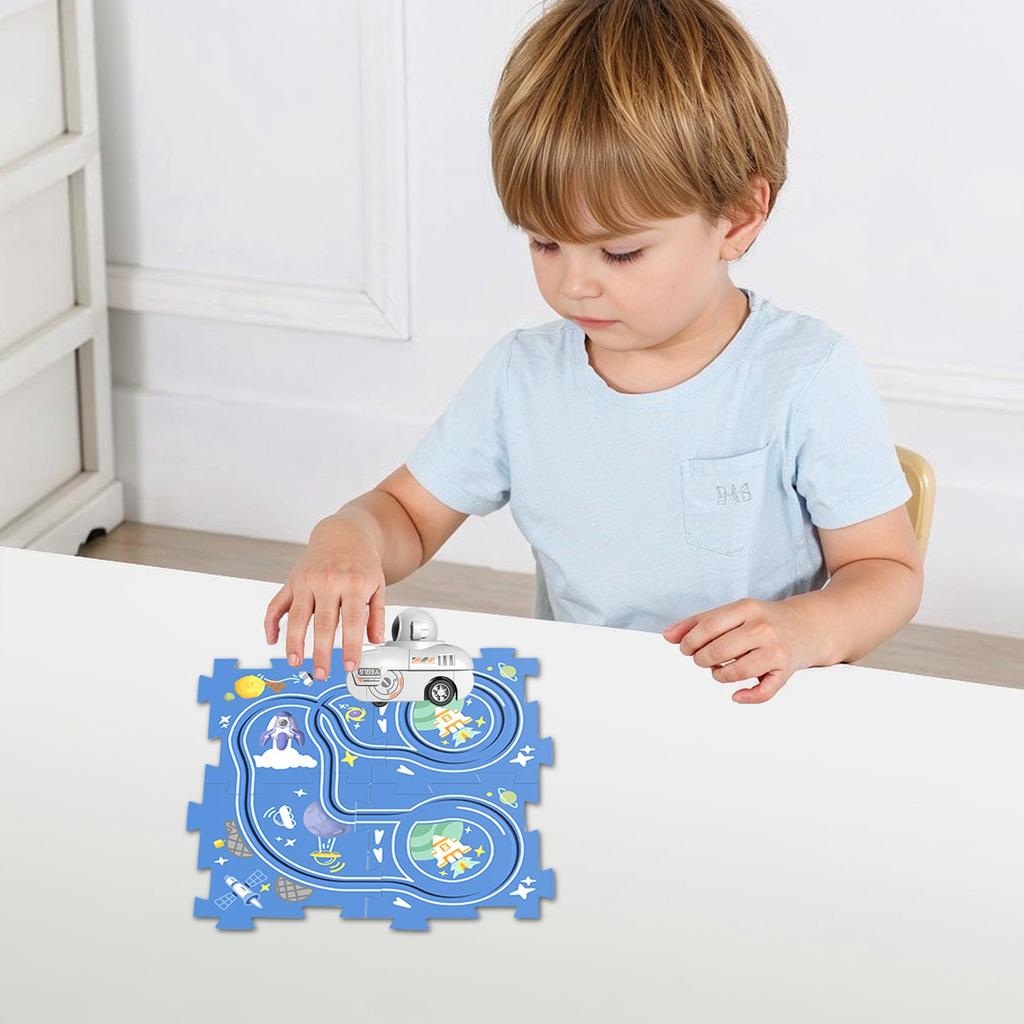 Космическая головоломка железнодорожная машина электрическая головоломка DIY мальчик автомобиль рождественская железнодорожная игрушка поезд