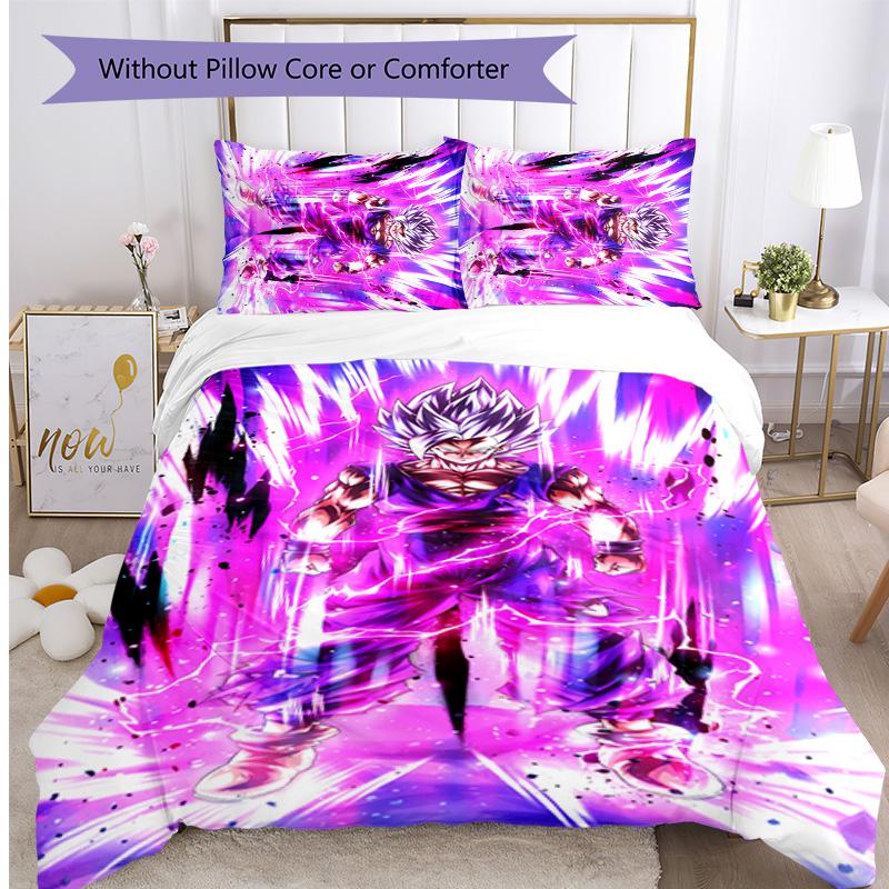 Gohan Pattern Printed 3PCS Bedding Set, Soft Skin-Friendly Washable Duvet Cover & Pillowcases Set