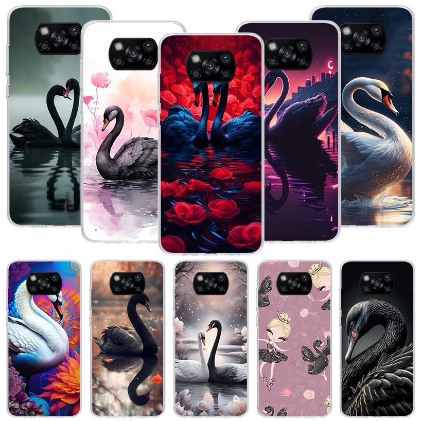 Black Swan Noble Phone Case For Xiaomi Poco X7 X6 X5 Pro F7 Ultra Redmi 15C 15 13 13C 12 12C 10 10A 10C 9 9A 9C 9T Cover Poco X7