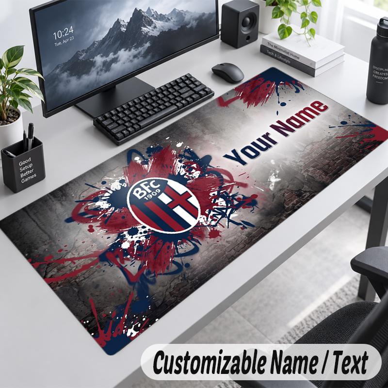 Custom Name Text Mouse Pad Bologna FC Personalized Desk Pad For Work And Gaming