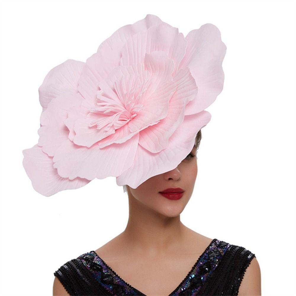 Fashion Bridal Hair Accessories Makeup Prom Hair Band Large Flower Bow Hat Headdress