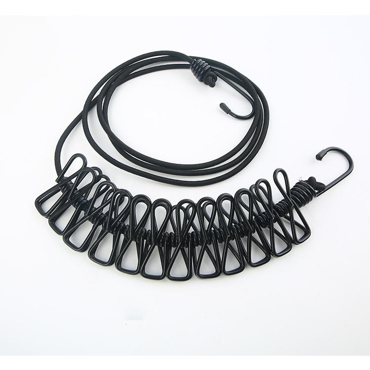 Вешалка для одежды Сушилка для одежды Веревка с эластичными зажимами Выдвижная ветрозащитная портативная дорожная вешалка для снаряжения Ремешок для хранения