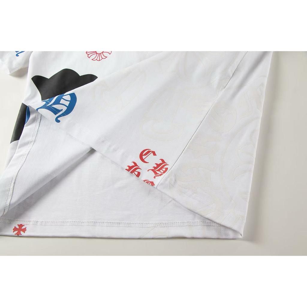 W363 CHROME HEARTS 2025 Summer New High Quality Cotton Round Neck Loose Large Size Men's and Women's T-shirt Couple T-shirt