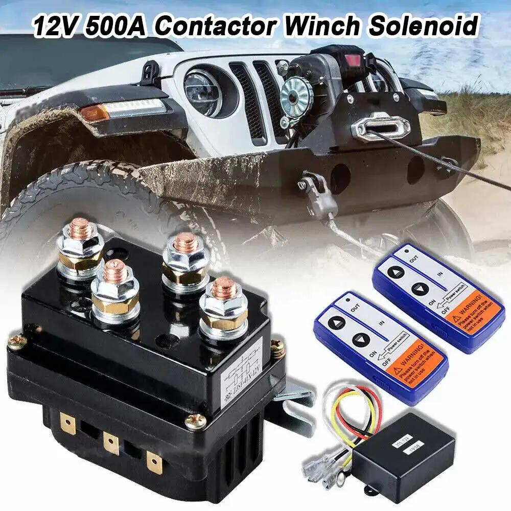 Для 500A 12V Winch соленоид реле контактор комплект дистанционного управления для 8000lb-12000lb автомобиль лебедка реле +2 пульта дистанционного управления +контроллер