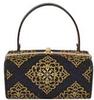 Сумка женская Ando с золотым и серебряным узором, черная GKT-18,