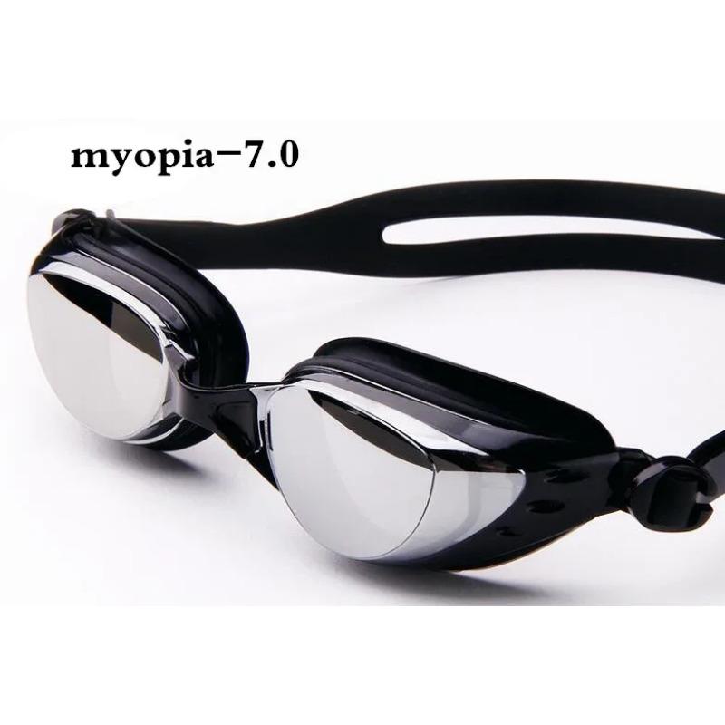 Спортивные взрослые очки для плавания с близорукостью для мужчин и женщин, диоптрийные очки для плавания, противотуманные водонепроницаемые силиконовые очки для плавания -1,5 до -8,0