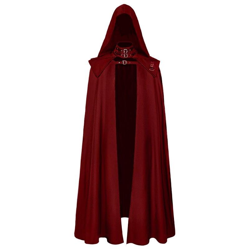 Medieval Dark Cosplay Hooded Cloak Gothic Death Robe Vintage Style Costume Party