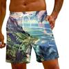 Мужские модные гавайские принты с эластичной талией, повседневные штаны для йоги, пляжные шорты