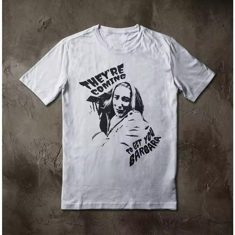 Night of the Living Dead Barbara Zombie Tee Retro 1968 Horror Film Shirt All-season Casual Comfortable Base Layer T-shirt Unisex