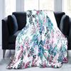 Garden Flower Fleece Flannel Throw Blanket Spring Botanical Floral Nap Blanket for Home Office Couch Bed Sofa Chair Travel Decor