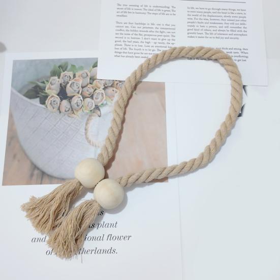 2 шт. Магнитные деревянные подхваты для штор в виде шаров из натурального хлопка, плетеная вручную веревка в стиле бохо