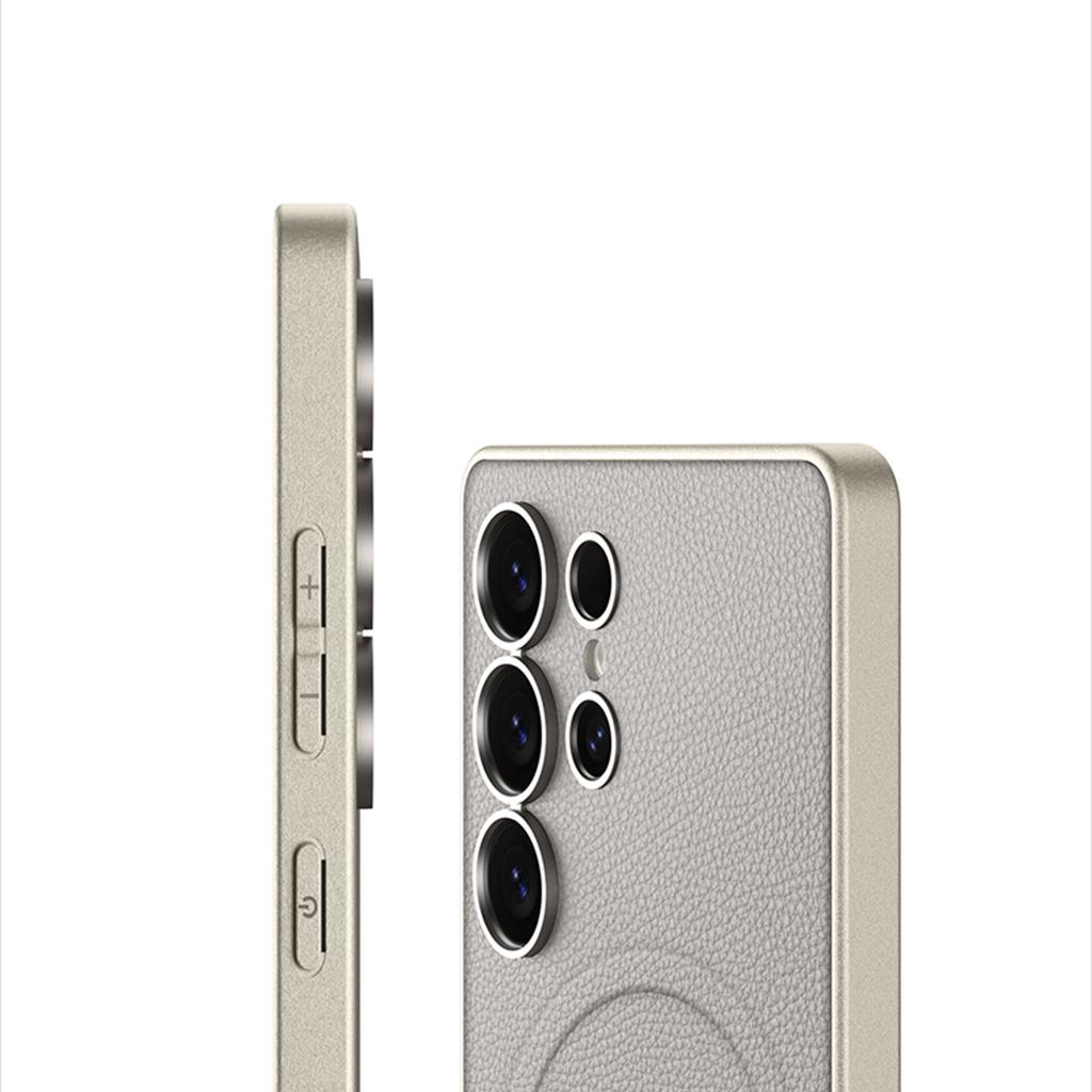 Original Leather S25Ultra Phone Case For Samsung Galaxy S23 S24 S25 Ultra Case Luxury Built Magnetism MagSafe Protective Cover