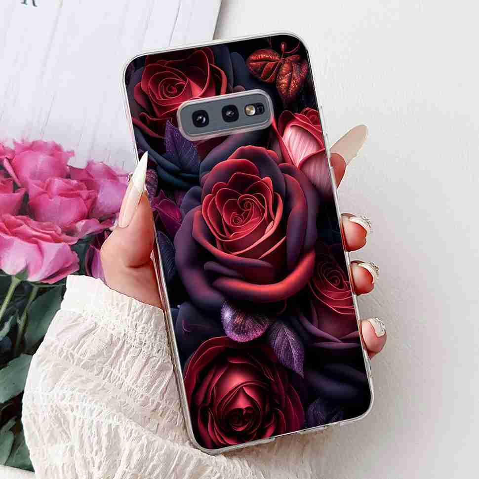 For Samsung Galaxy S10e SM-G970 Case Fashion Painted Flowers Soft Silicone TPU Cover For Samsung S10e S10E SM-G970F 5.8" Bumper