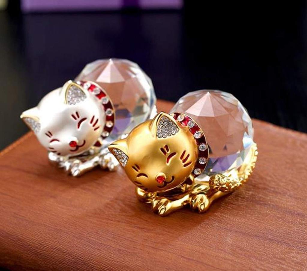 Terryfly Lucky Cat Милый миниатюрный объект Manekineko Украшение Удачи (Золото)