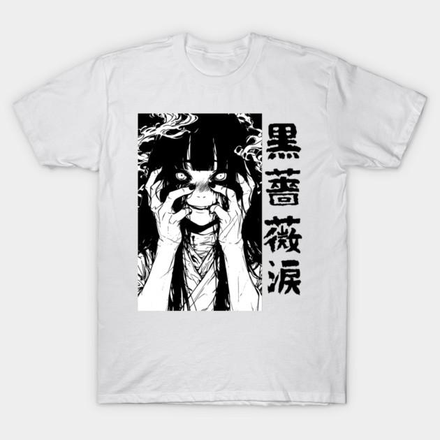 Asian Size Cotton Unisex Tshirt Print T-shirt Anime Dark Goth Horror Manga Japanese Streetwear Aesthetic T-shirt No-Cut Print Regular Fit
