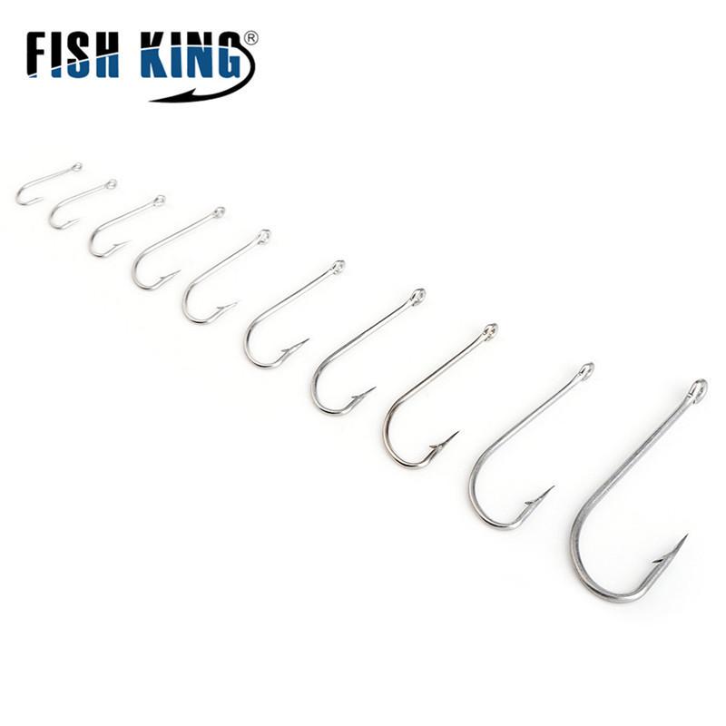 FISH KING 401SS Крючок с колючкой из нержавеющей стали 6/0#-1/0# 25шт/упак. 1#-8# 50шт/упак. Для ловли карпа на отсадку