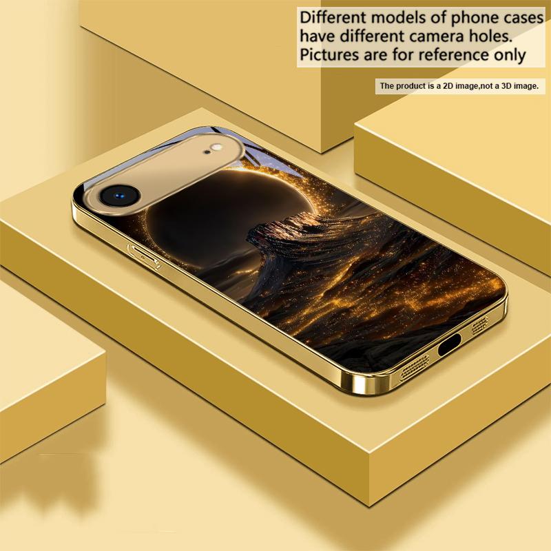 Дикая природа вен Для iPhone 17 Pro Max 16 17 Pro 15 Pro 14 13 Plus 12 Mini 11 Pro Max XR 16E 17 Air Золотой стеклянный чехол для телефона