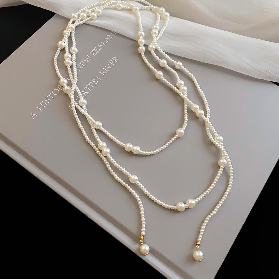 European and American Pearl Beaded Necklace, Simple and Exquisite Collarbone Chain, Light Luxury and High-end Versatile Necklace