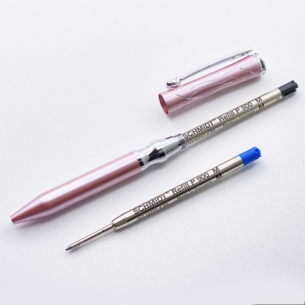 LACHIEVA LUX Jinki Роскошный Пишущий Инструмент Канцелярские Товары Роскошная Металлическая Шариковая Ручка Подарочный Набор с Клипом из Швейцарского Кристалла 1 Черная и 1 Розовая (Немецкие чернила,