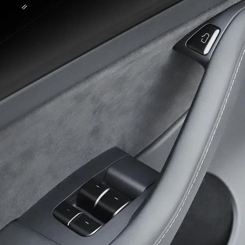For Tesla Model 3 Y 11PCS Open Door Button Sticker Window Lift Switch Cover Trim Resin Protector Car Interior Accessories 2025