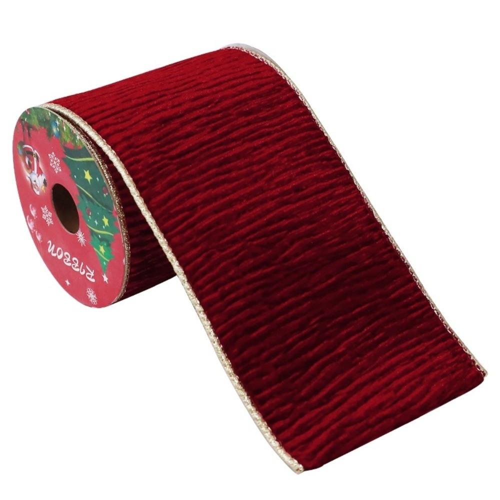 3yard/roll Craft Bow Material 8.9cm Width Gift Webbing DIY Christmas Ribbon Xmas Tree Wreath