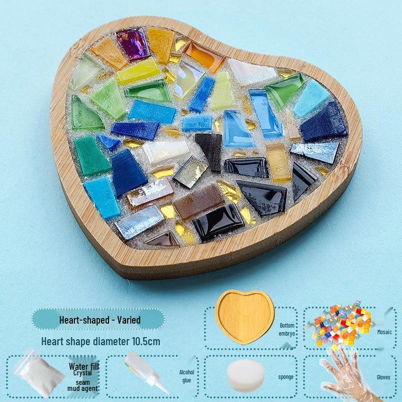 Ручная работа, подставка под чашку из стеклянной мозаики, пиксельная головоломка, DIY-набор - Обучающая игрушка