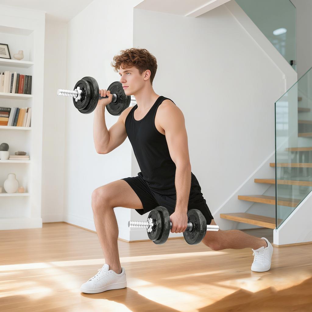 2 In 1 Adjustable Dumbbells Set 20kg Weights Dumbbells Set With Non Slip Grip For Strength Training Weight Lifting
