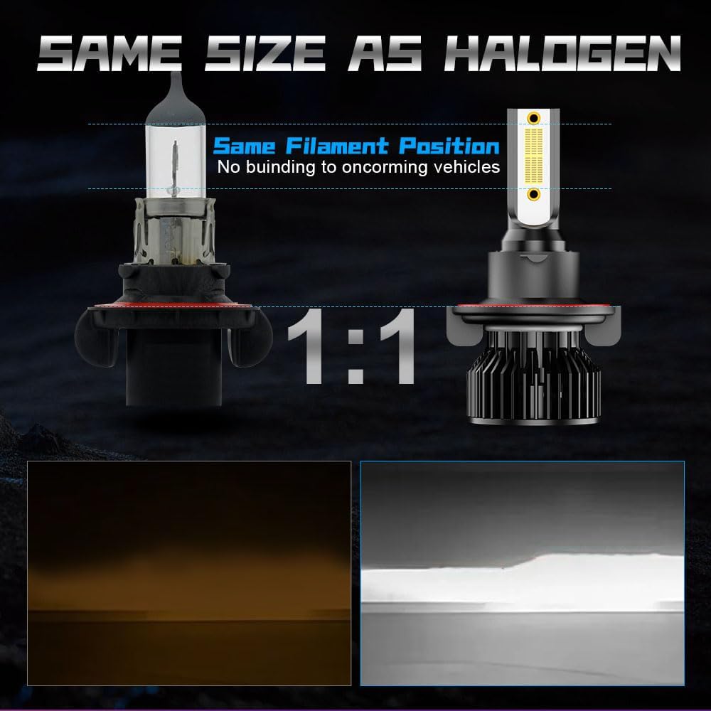 Подходит для Ford F250 F350 F450 F550 Super Duty 2005- Светодиодные лампы для фар, 9008 +H13 Светодиодные лампы дальнего и ближнего света+9145 Лампы противотуманного света,500% Яркость,