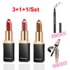 5 шт./компл. 3D водостойкая тушь + черная подводка для глаз + 3 цвета Русалка Ji перламутровая теплая губная помада набор блесков для губ