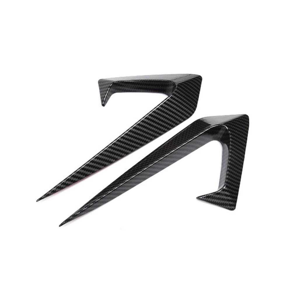 2 шт. Защитная наклейка на боковую камеру автомобиля, устойчивая к УФ-излучению, декорация из АБС-пластика под карбоновое волокно, автомобильный аксессуар для Tesla Model 3