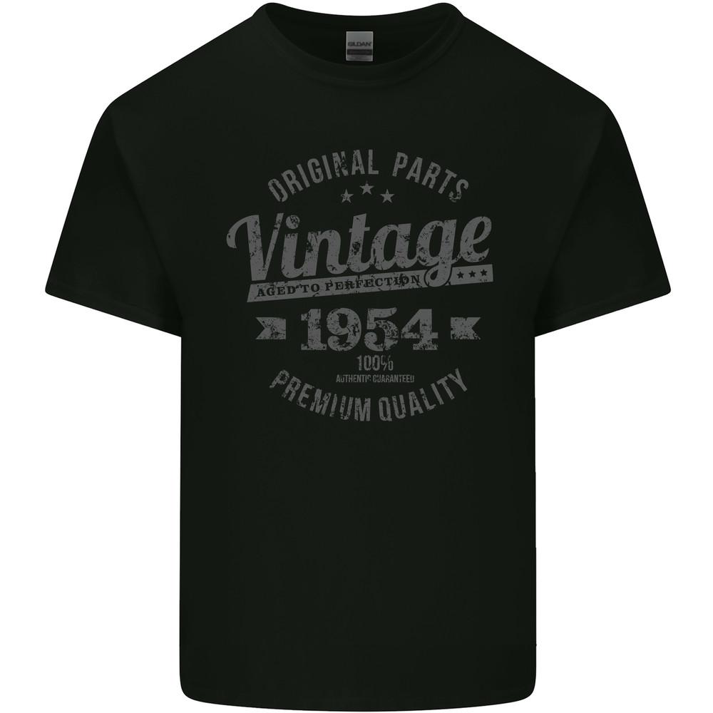 Vintage Year 71st Birthday 1954 Mens Light Cotton T-Shirt Black Unisex T-Shirt